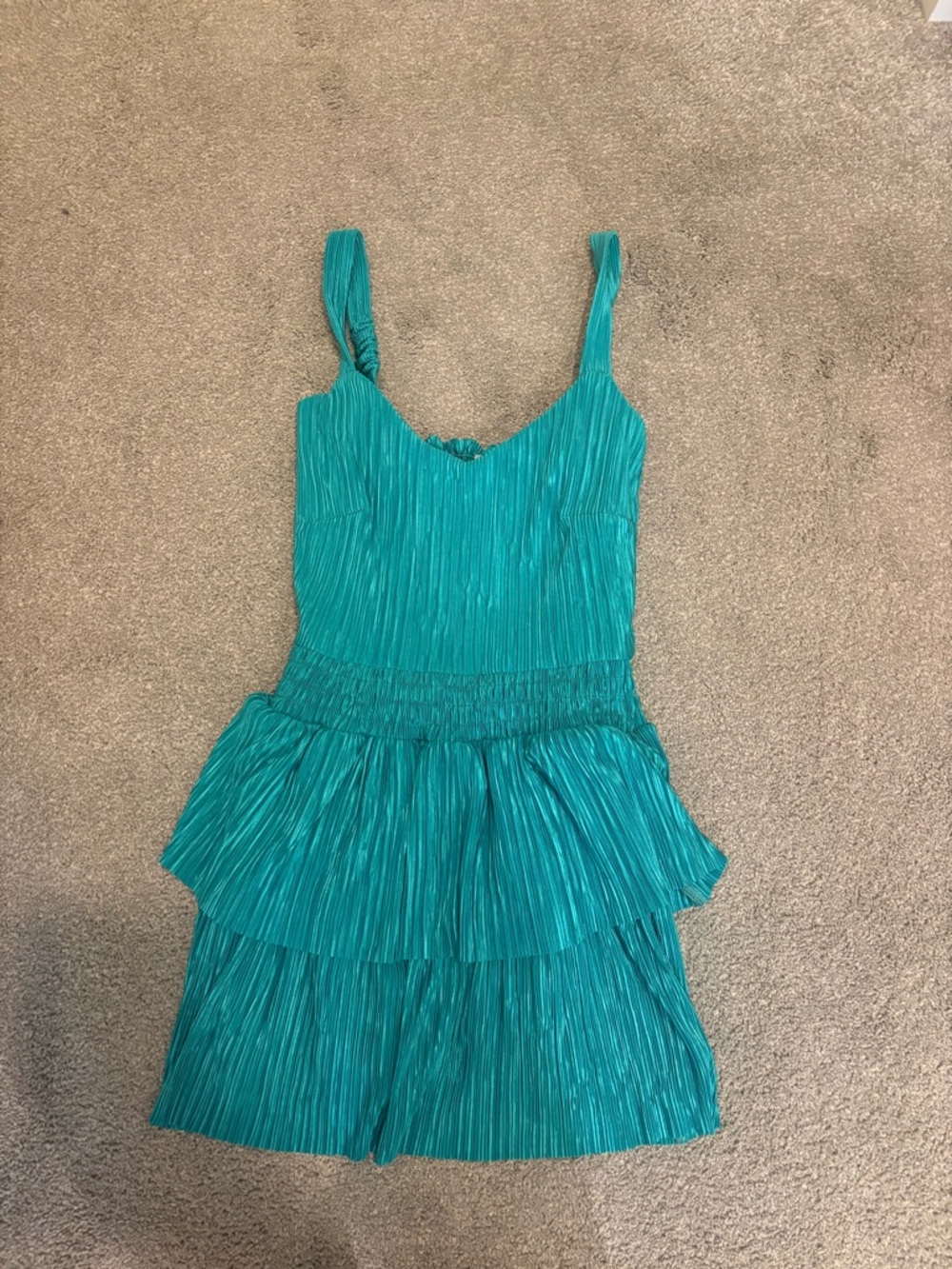 A.P.S. Story Teal Pleated Sundress